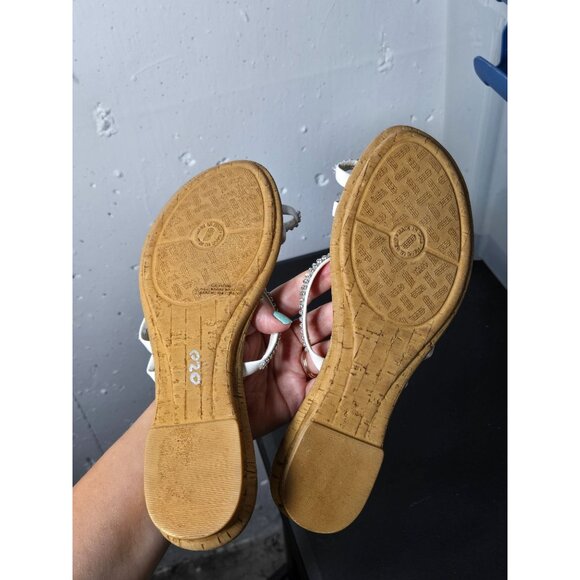 Toscanella Womens Slip On Sandals Size 7 Summer Glitter Neutral Glam Sparkly - Picture 5 of 11